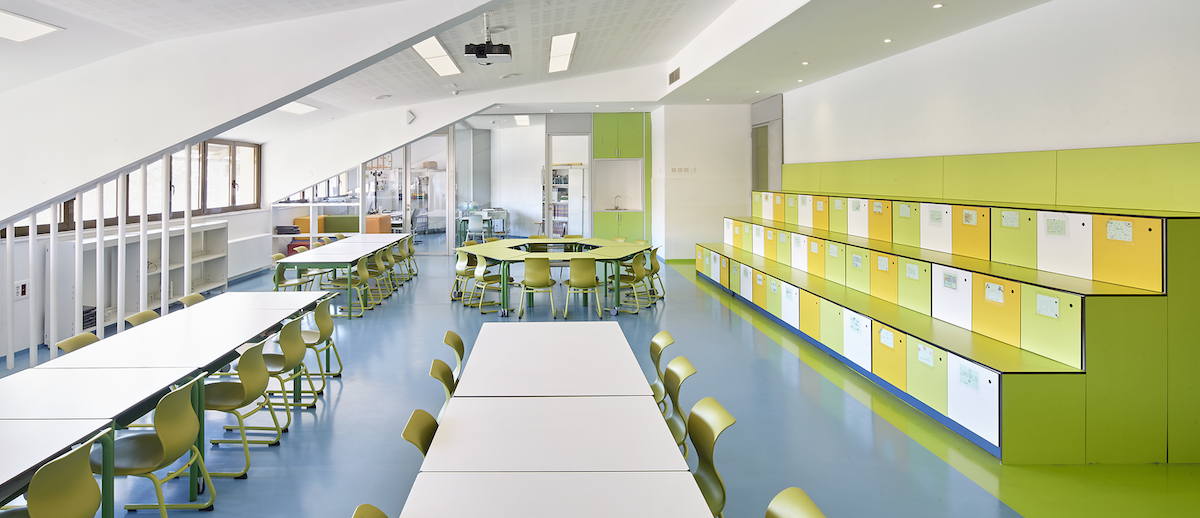 Floetotto Learning Spaces Lernladschaft Raum als dritter Pädagoge gruen schmal